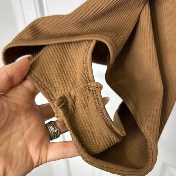 Brown Bodysuit with Plunging V-Neck and High-Cut Legs NWOT - Picture 3 of 5